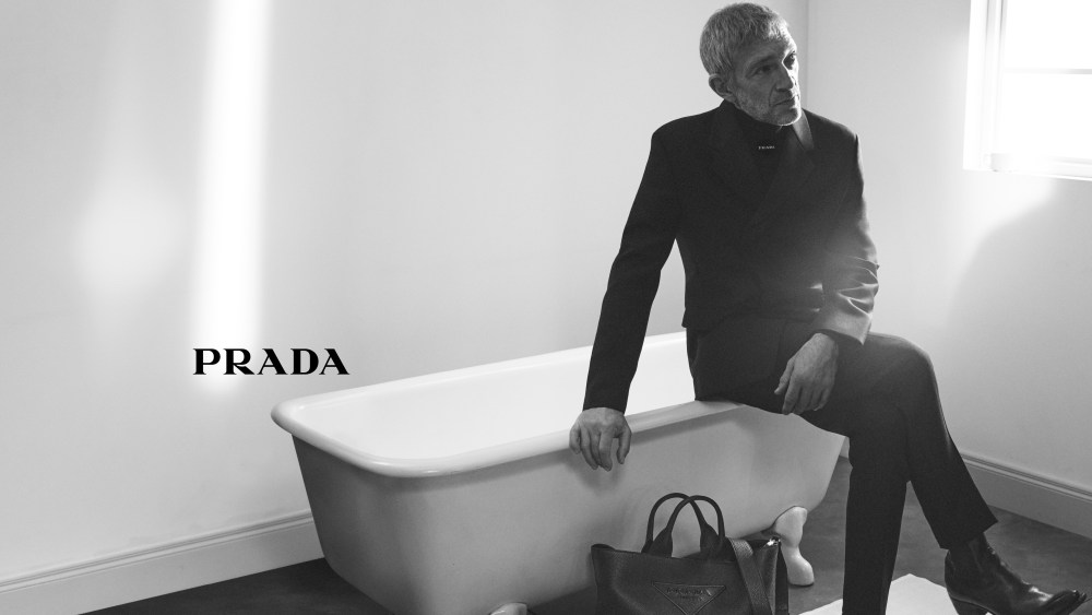 Vincent Cassel fronting Prada's spring 2023 ad campaign.