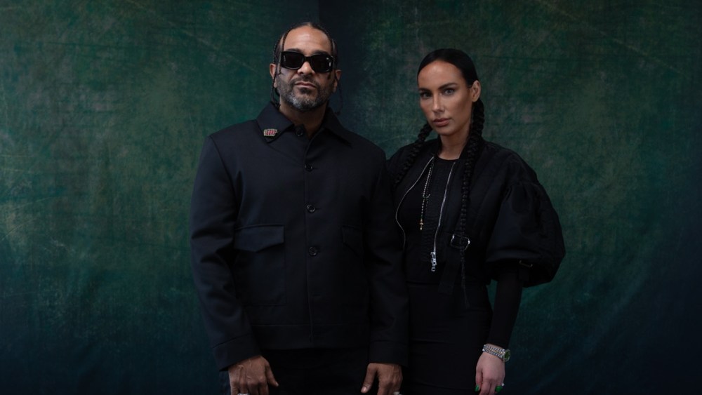 Jim Jones with Veert's Julia Lang in looks from the collection.