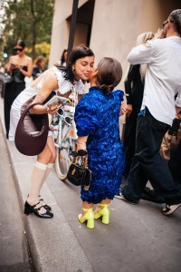 Street style at Paris Couture 2024 Fashion Week.