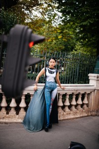 Street style at Paris Couture 2023 Fashion Week.