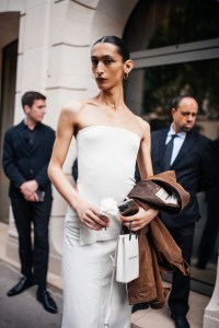 Street style at Paris Couture 2023 Fashion Week.
