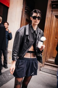 Street style at Paris Couture 2023 Fashion Week.