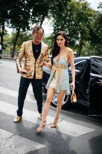 Street style at Paris Couture 2023 Fashion Week.