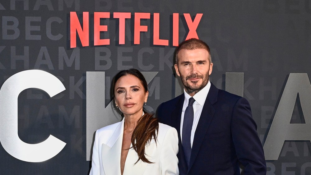 Victoria and David Beckham attend the Netflix "Beckham" U.K. premiere at The Curzon Mayfair on Oct. 3 in London.