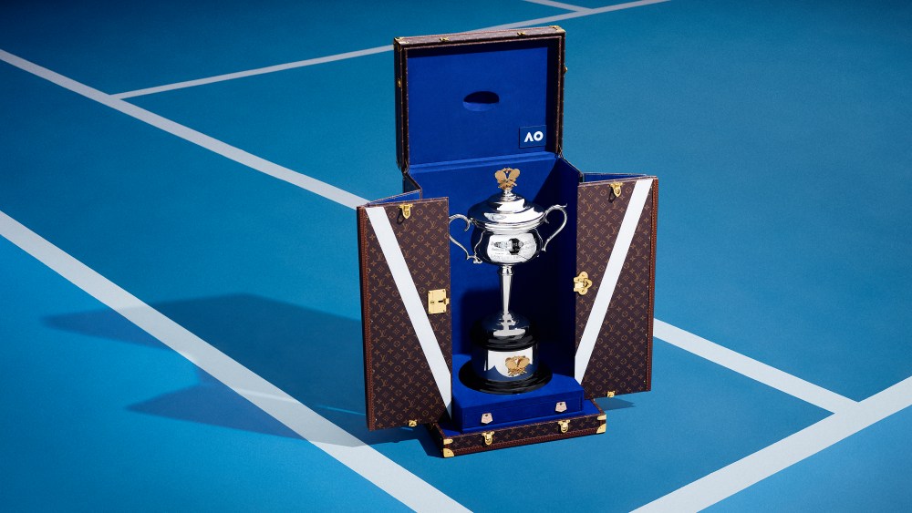 The Louis Vuitton case for the Daphne Adkurst Memorial Cup women's prize Australian Open