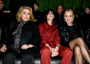 Catherine Deneuve, Charlotte Gainsbourg and Virginie Efira  at the Saint Laurent Fall 2024 Ready-to-Wear show