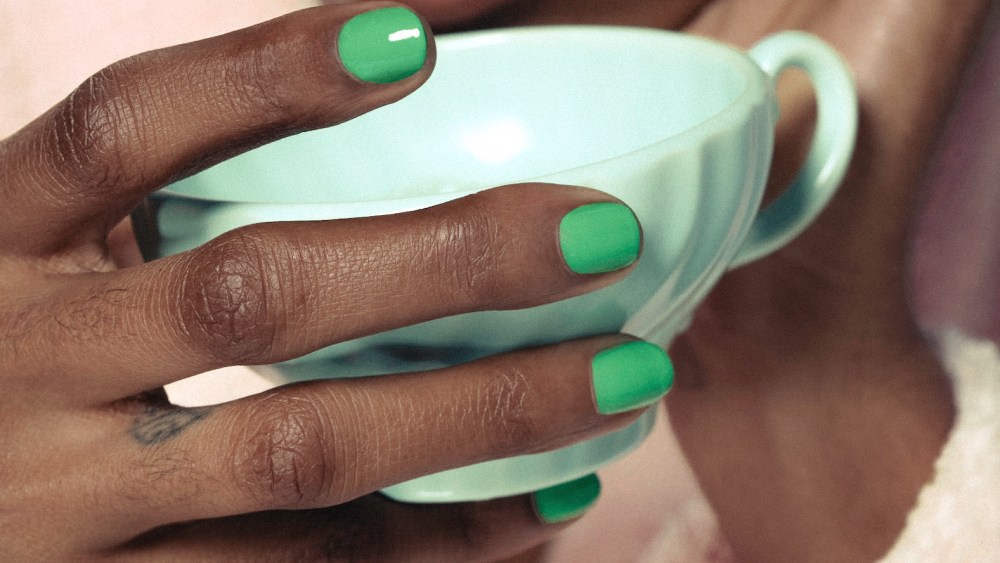 The limited-edition lime-green nail polish from Le Fleur's tie-in with Humanrace.