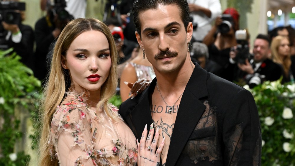 Dove Cameron and Damiano David at the 2024 Met Gala: "Sleeping Beauties: Reawakening Fashion" held at The Metropolitan Museum of Art on May 6, 2024 in New York City.