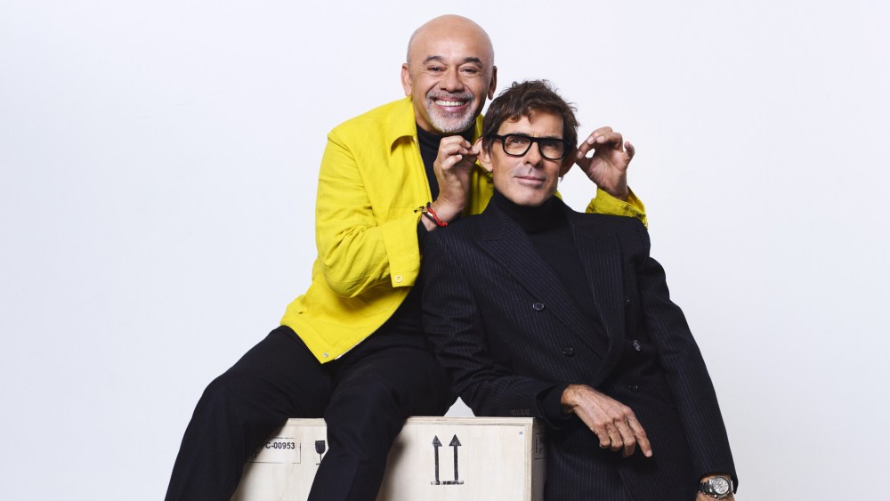 Christian Louboutin, left, and Pierre Yovanovitch have collaborated on a series of limited edition chairs.