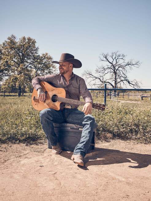 Cody Johnson in a look from his Wrangler shirt collection.