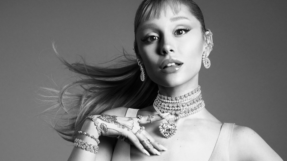 The campaign for the Ariana Grande x Swarovski capsule collection.