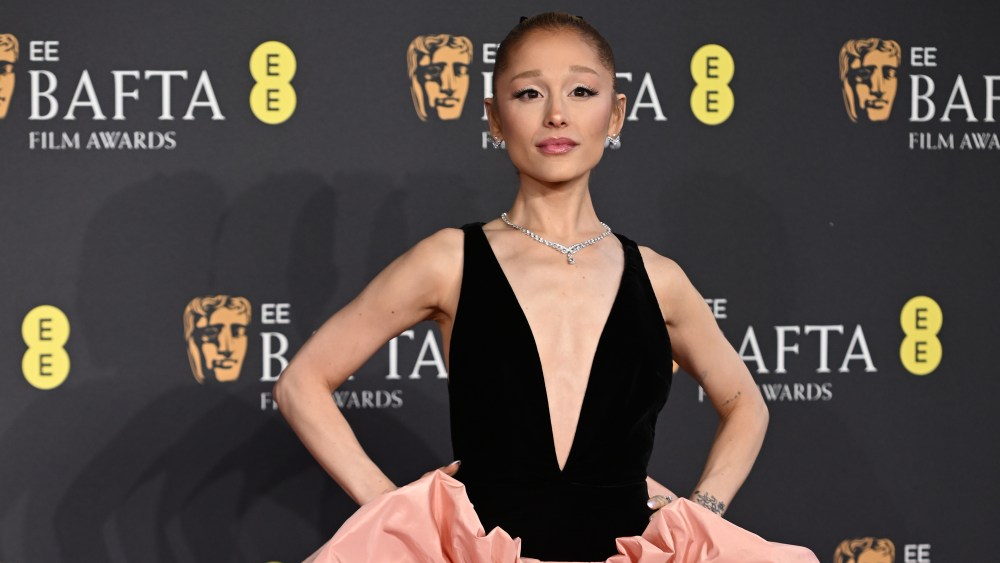 LONDON, ENGLAND - FEBRUARY 16: Ariana Grande attends the EE BAFTA Film Awards 2025 at The Royal Festival Hall on February 16, 2025 in London, England. (Photo by Kate Green/Getty Images)