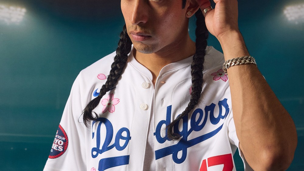 A Dodgers jersey from the Takashi Murakami x MLB Tokyo Series collection.