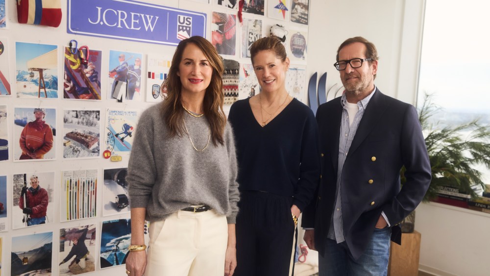 J.Crew Group CEO Libby Wadle; Sophie Goldschmidt, CEO of U.S. Ski & Snowboard; Kevin Ulrich, J.Crew Group chairman.