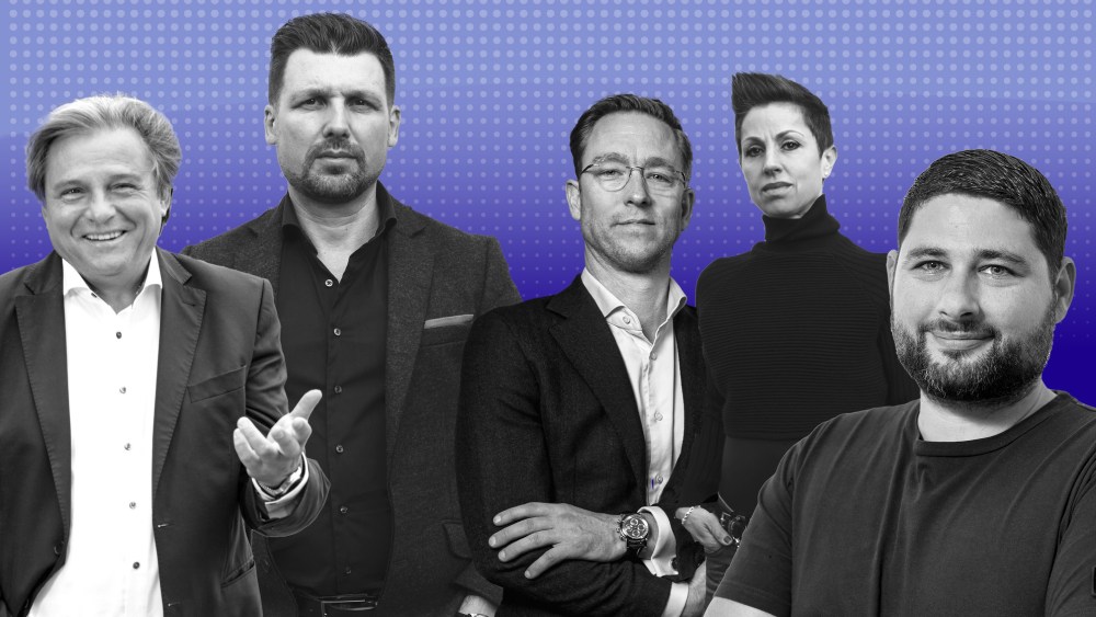 Christiaan van der Klaauw’s CEO Pim Koeslag; MeisterSinger founder, designer and CEO Manfred Brassler; Sébastien Billières and Catherine Henry of Genus; and Kross Studio's Marco Tedeschi.
