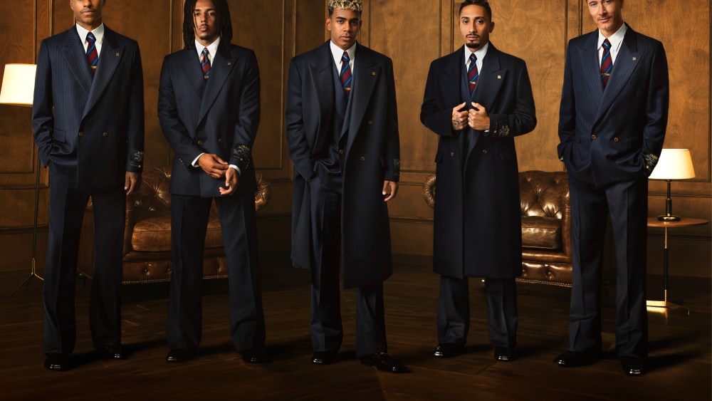 The FC Barcelona men's team dressed in Amiri.