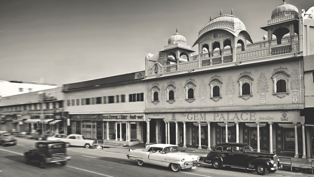 A vintage picture of Jaipur's Gem Palace.