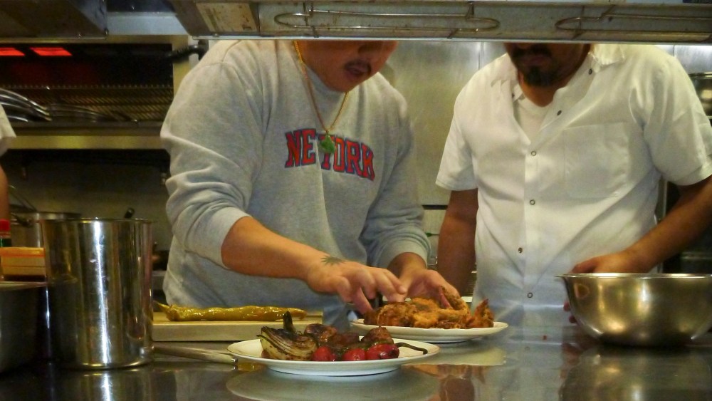 Eddie Huang in the kitchen at Flower Shop.
