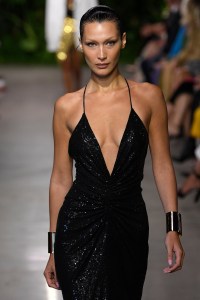 Model Bella Hadid walks the runway at Michael Kors Spring 2023 ready to wear fashion show on September 14, 2022 in New York, New York. (Photo by Giovanni Giannoni/WWD via Getty Images)