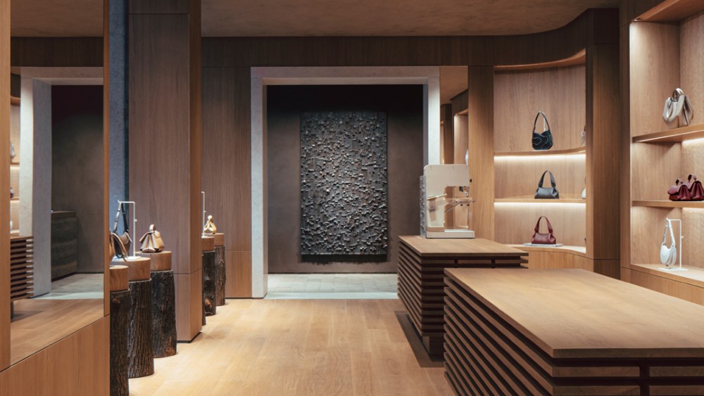 Inside the Polène store in Milan.