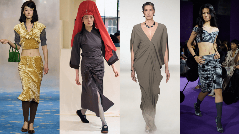 Key looks from Shushu/Tong, Samuel Gui Yang, Oude Waag, and Mark Gong.