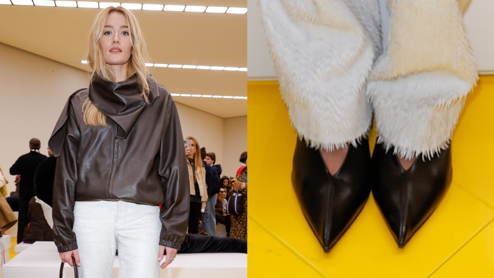 Sarah Pidgeon at the Loewe fashion show as part of Paris Fashion Week Fall 2026 held at Esplanade Saint Louis on Friday in Paris, France.