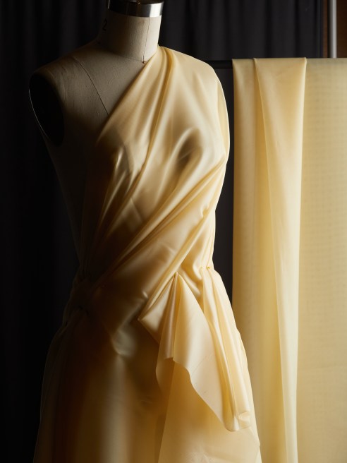 3D printed Variloom draped garment with Wool Source wool
