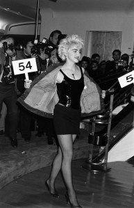 Madonna attends an event, benefitting the AIDS research clinic at St. Peter's Hospital, at the flagship Barney's retail store in New York City on November 10, 1986. (Photo by Fairchild Archive/Penske Media via Getty Images)