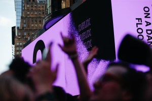 The scene at the Madonna performance hosted by Grindr.
