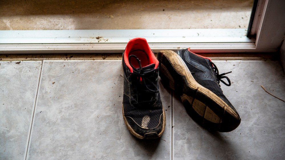 muddy shoes